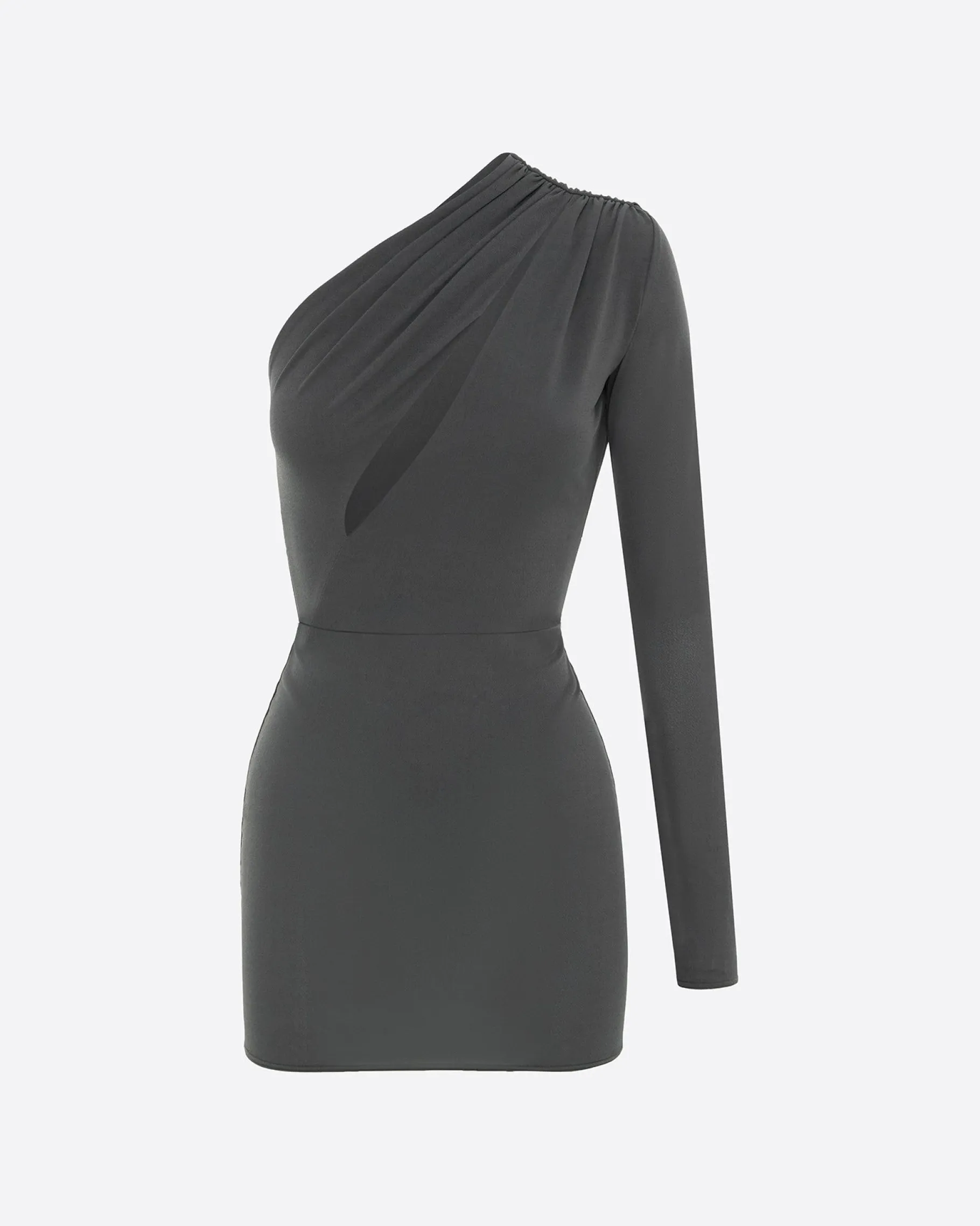 Alex Perry One Sleeve Mini Dress in Crepe Jersey