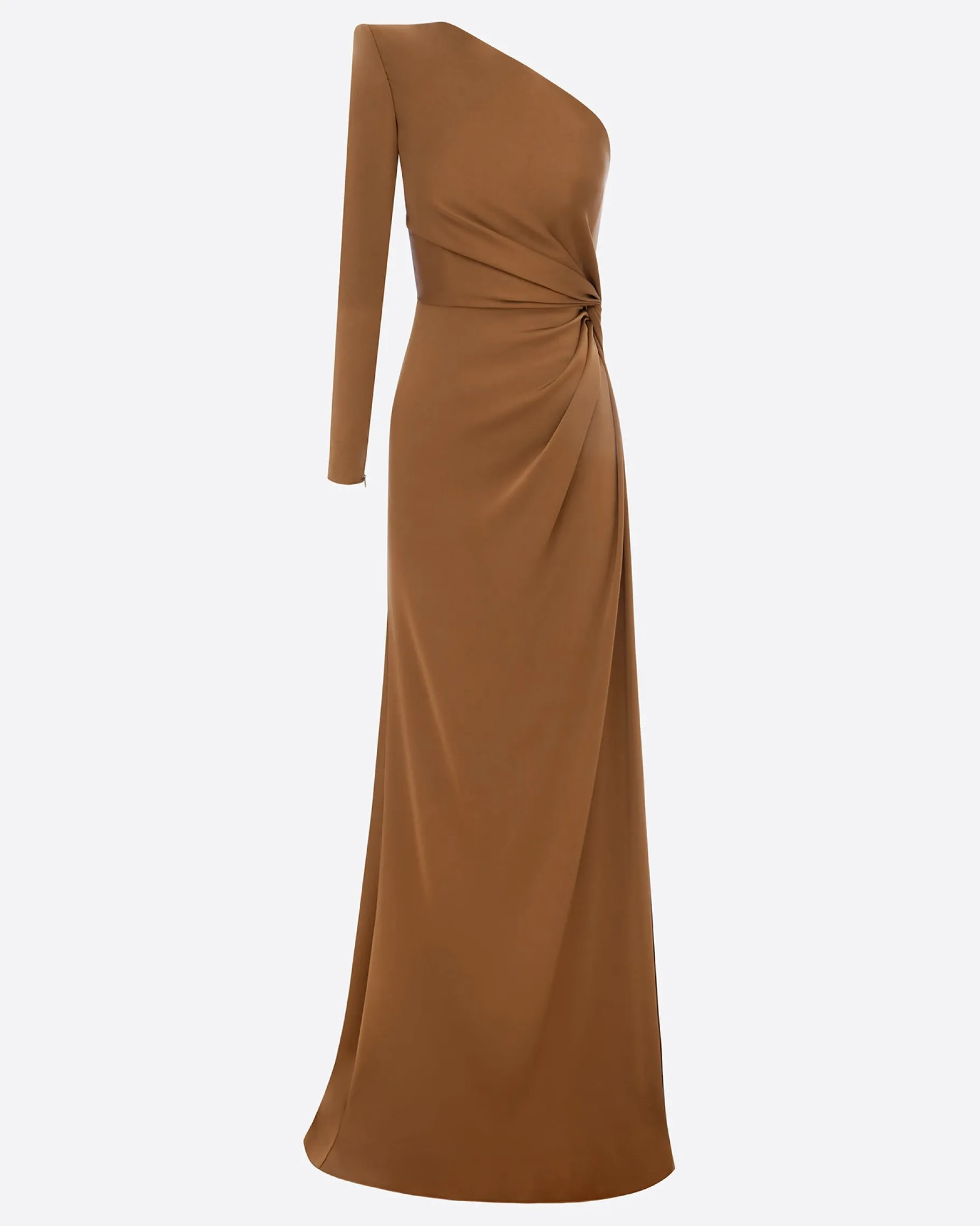 Alex Perry One Sleeve Twist Gown in Satin Crepe