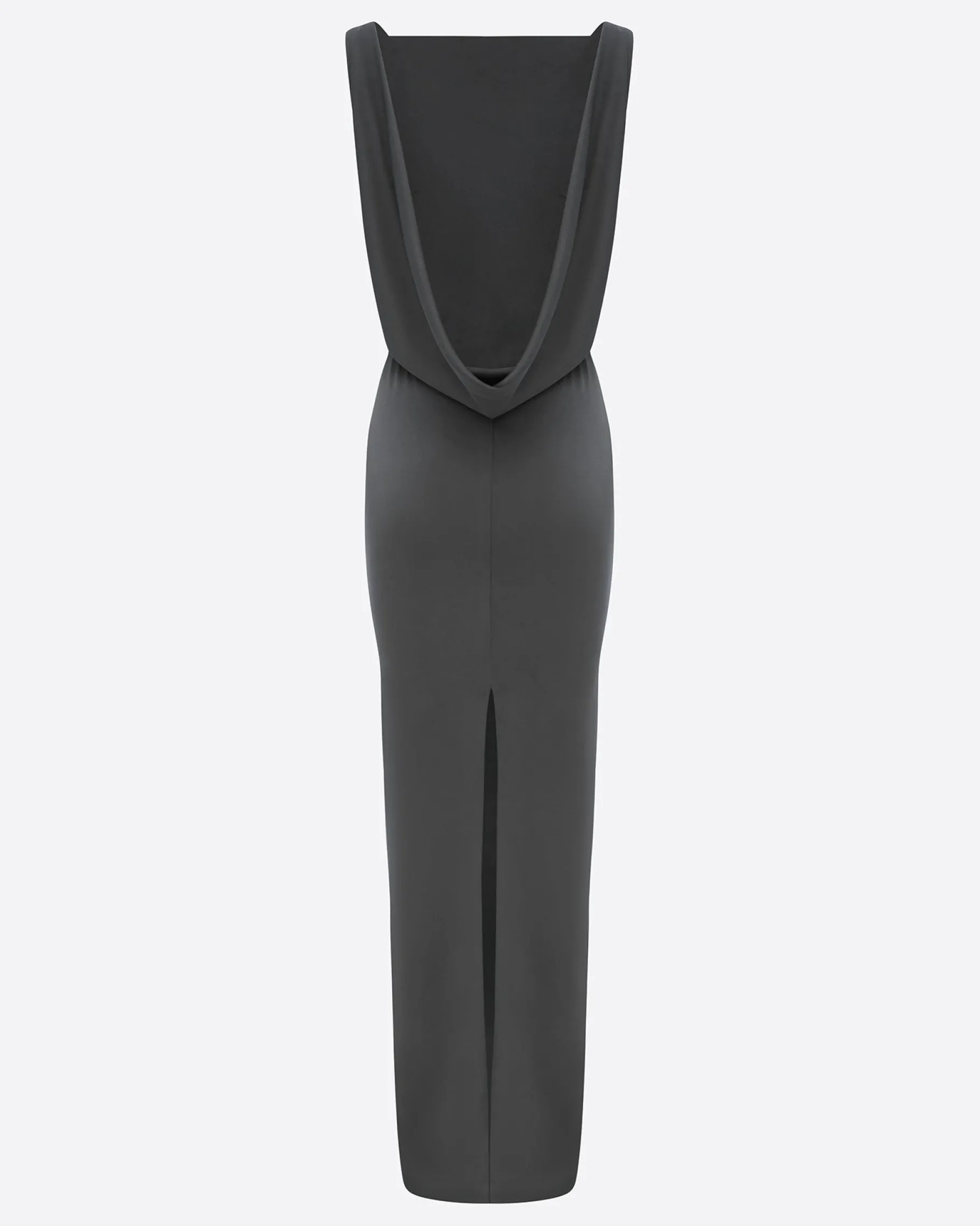 Alex Perry Open Back Drape Column in Satin Crepe