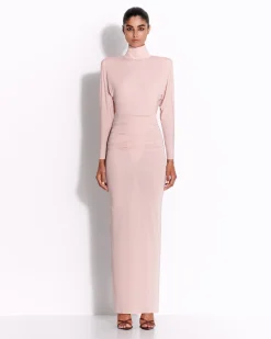 Alex Perry Open Back Drape Column in Jersey