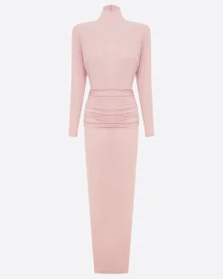 Alex Perry Open Back Drape Column in Jersey