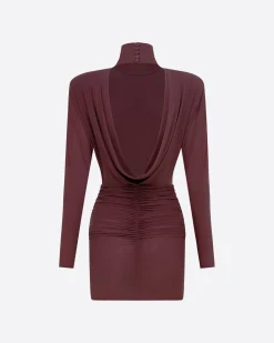 Alex Perry Open Back Drape Mini Dress in Jersey