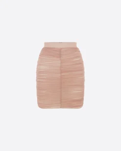 Alex Perry Ruched Mini Skirt in Fine Mesh