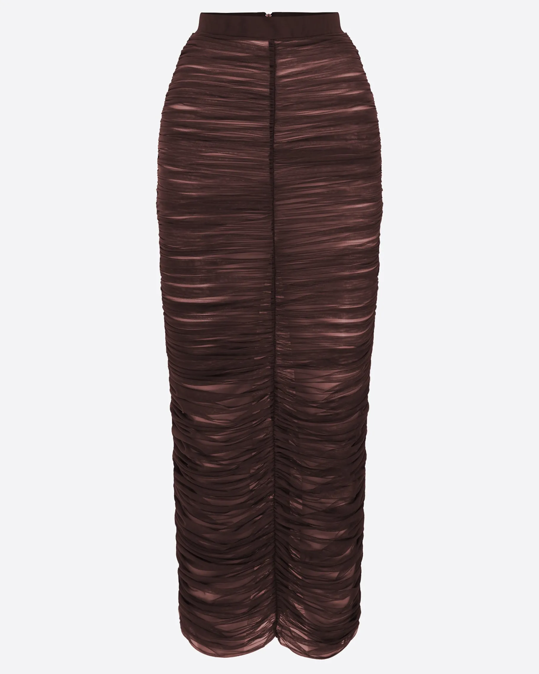 Alex Perry Ruched Skirt in Fine Mesh