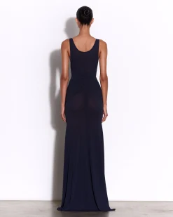 Alex Perry Scoop Wrap Gown in Crepe Jersey
