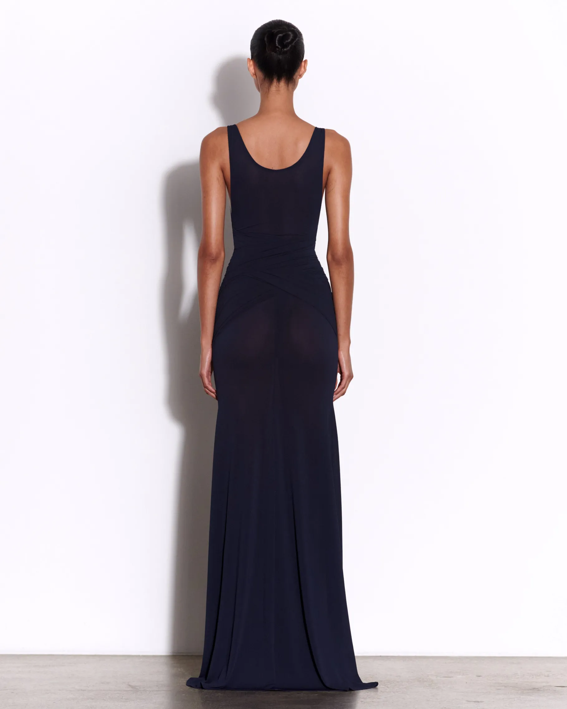 Alex Perry Scoop Wrap Gown in Crepe Jersey