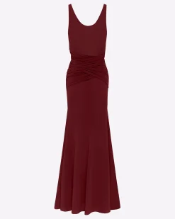 Alex Perry Scoop Wrap Gown in Crepe Jersey