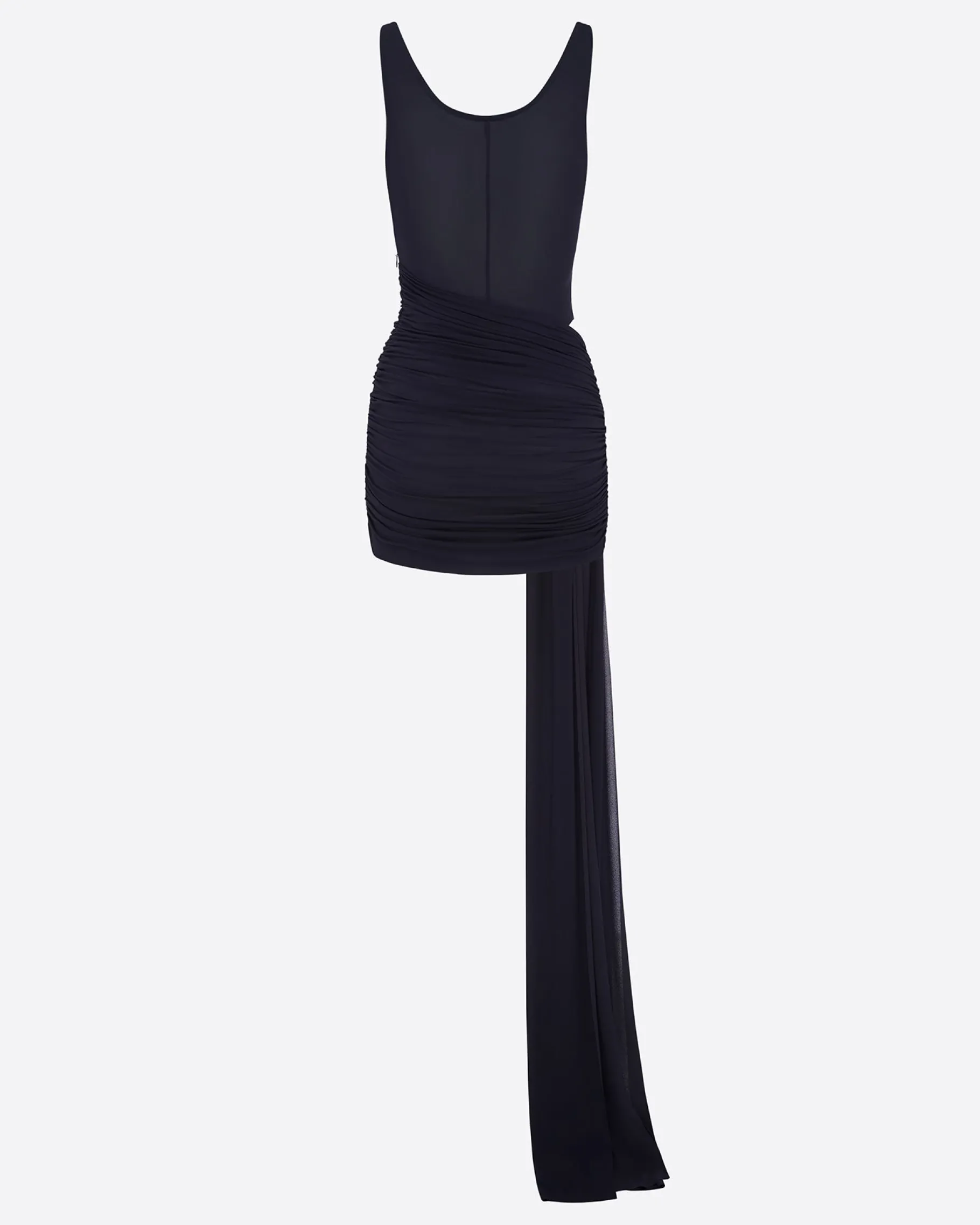 Alex Perry Scoop Wrap Mini Dress in Crepe Jersey