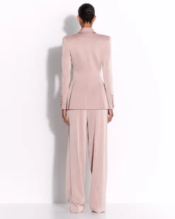 Alex Perry Single Breasted Fitted Blazer in Satin Crepe