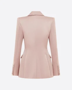 Alex Perry Single Breasted Fitted Blazer in Satin Crepe