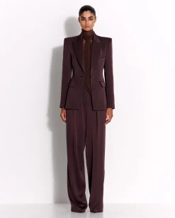 Alex Perry Single Breasted Fitted Blazer in Satin Crepe