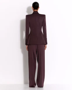 Alex Perry Single Breasted Fitted Blazer in Satin Crepe