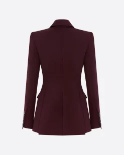 Alex Perry Single Breasted Fitted Blazer in Wool Suiting