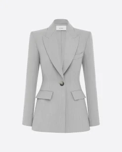 Alex Perry Single Breasted Fitted Blazer in Wool Suiting