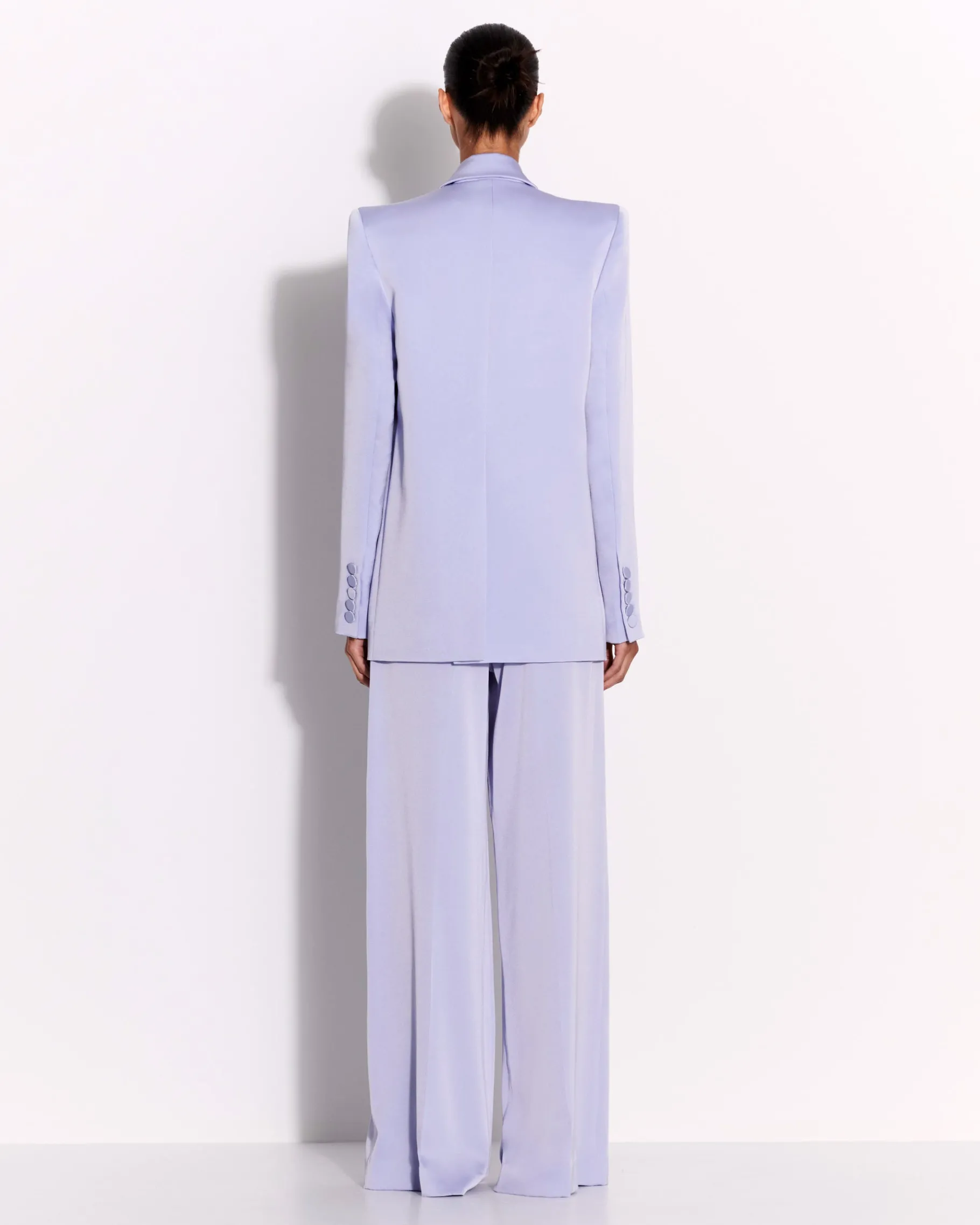 Alex Perry Single Breasted Oversized Blazer in Satin Crepe
