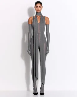 Alex Perry Singlet Catsuit in Crystal Jersey