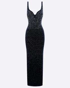 Alex Perry Singlet Sweetheart Column in Crystal Velvet