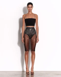 Alex Perry Skirt in Crystal Mesh