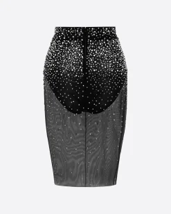 Alex Perry Skirt in Crystal Mesh