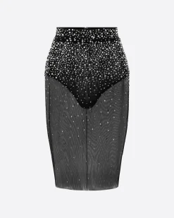 Alex Perry Skirt in Crystal Mesh