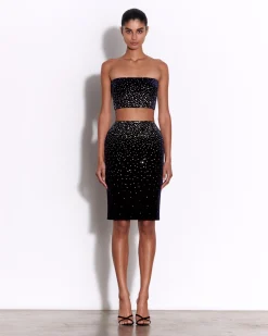 Alex Perry Skirt in Crystal Velvet