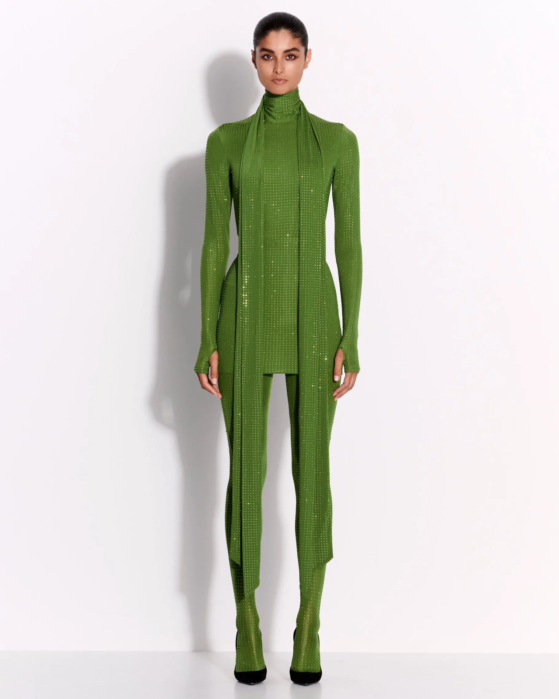 Alex Perry Stocking in Crystal Jersey