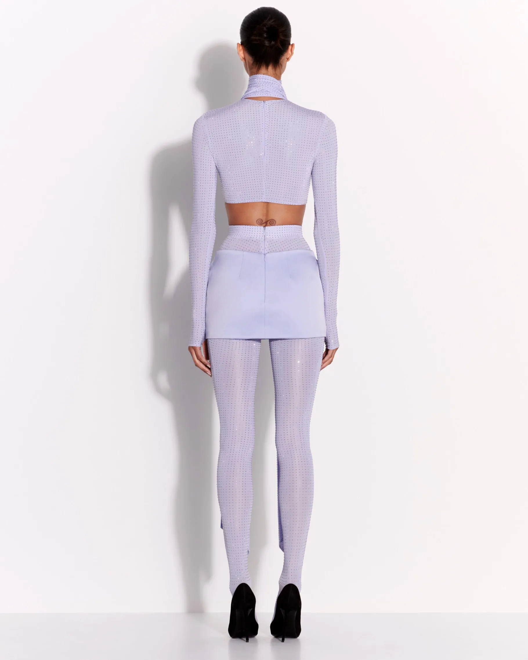 Alex Perry Stocking in Crystal Jersey