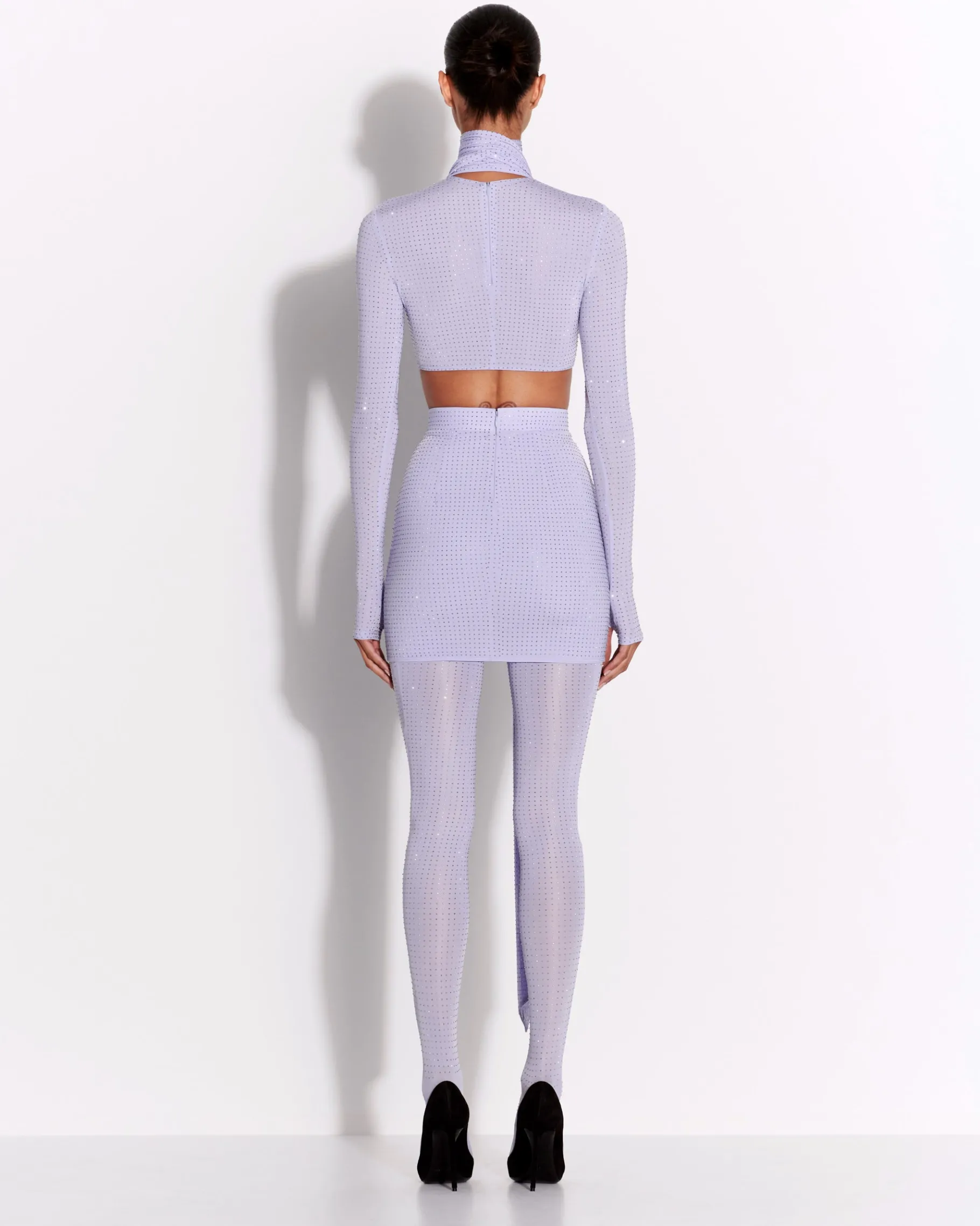 Alex Perry Stocking in Crystal Jersey
