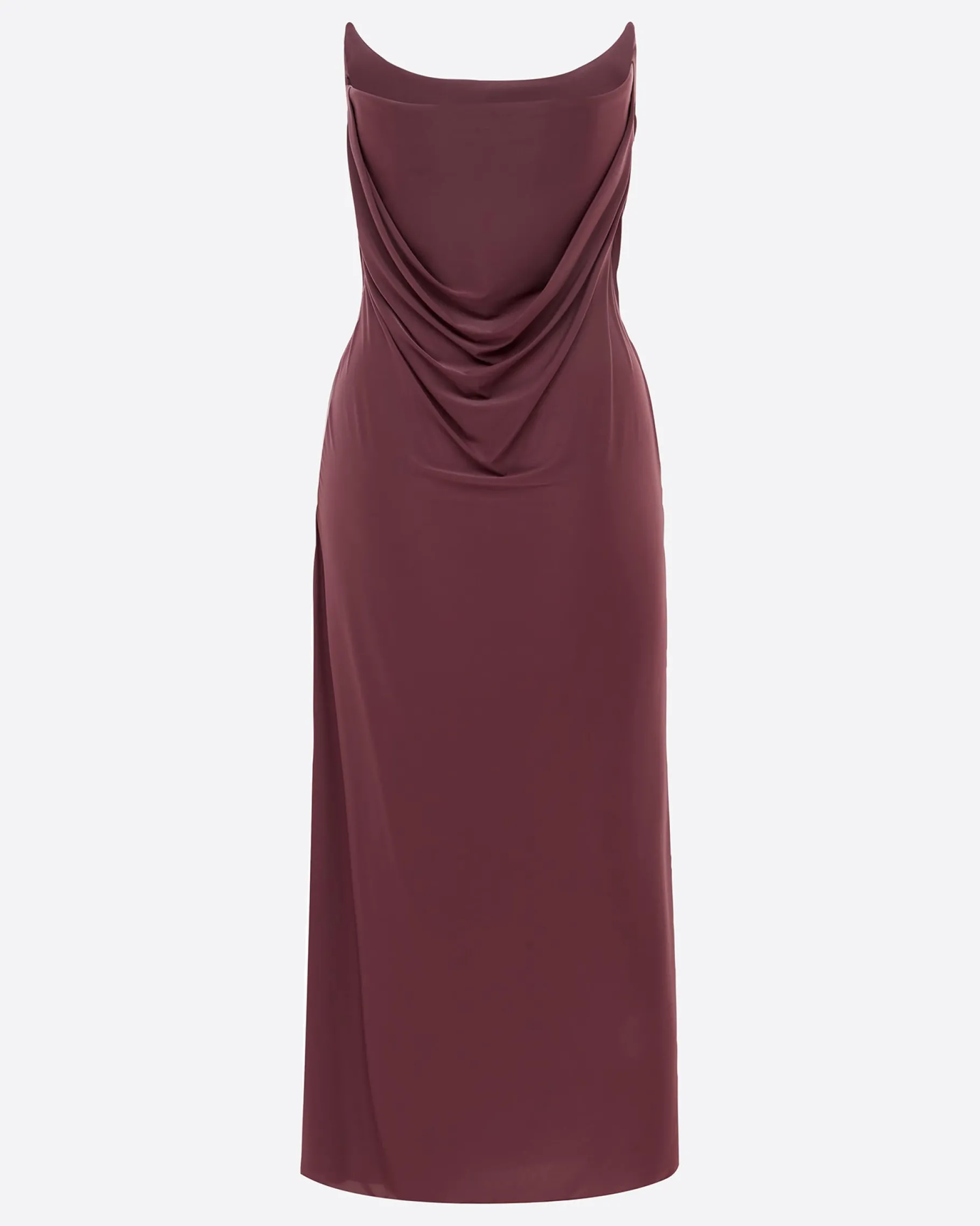 Alex Perry Strapless Corset Drape Dress in Jersey