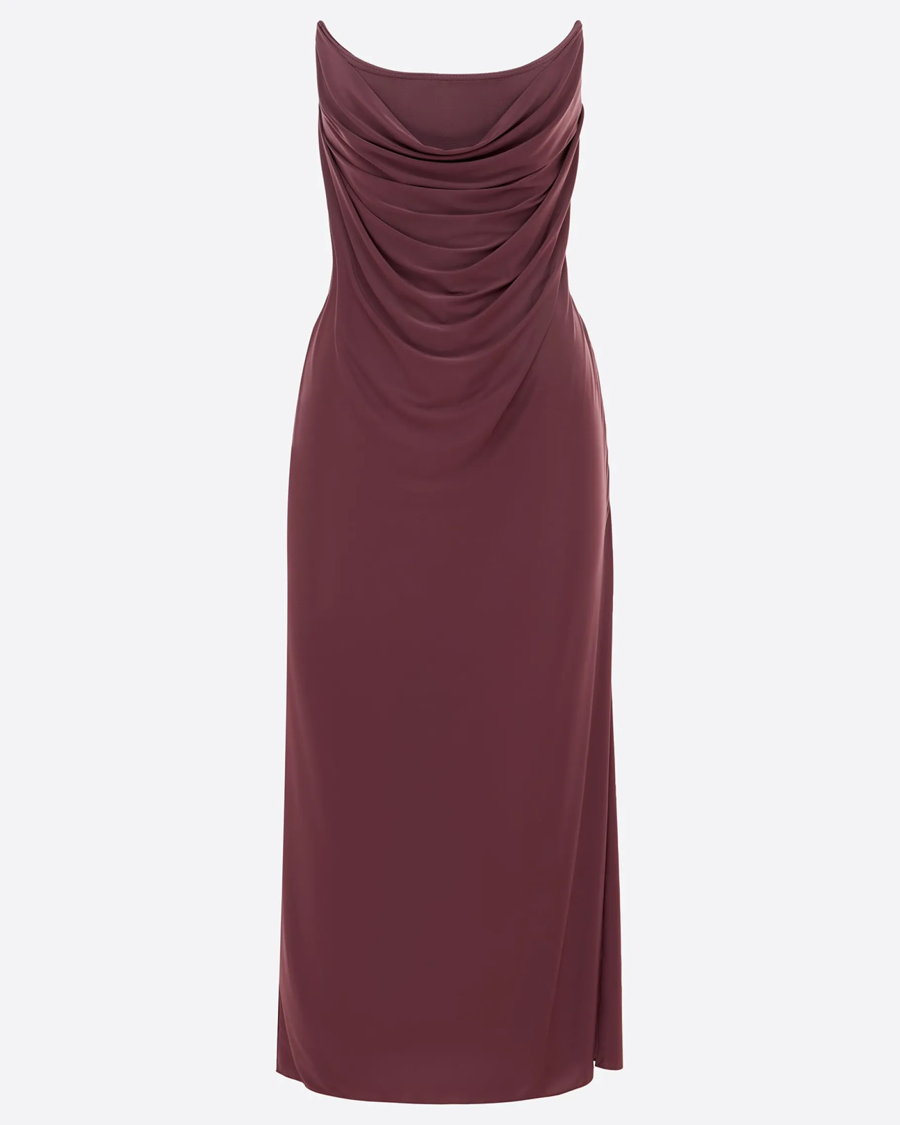 Alex Perry Strapless Corset Drape Dress in Jersey