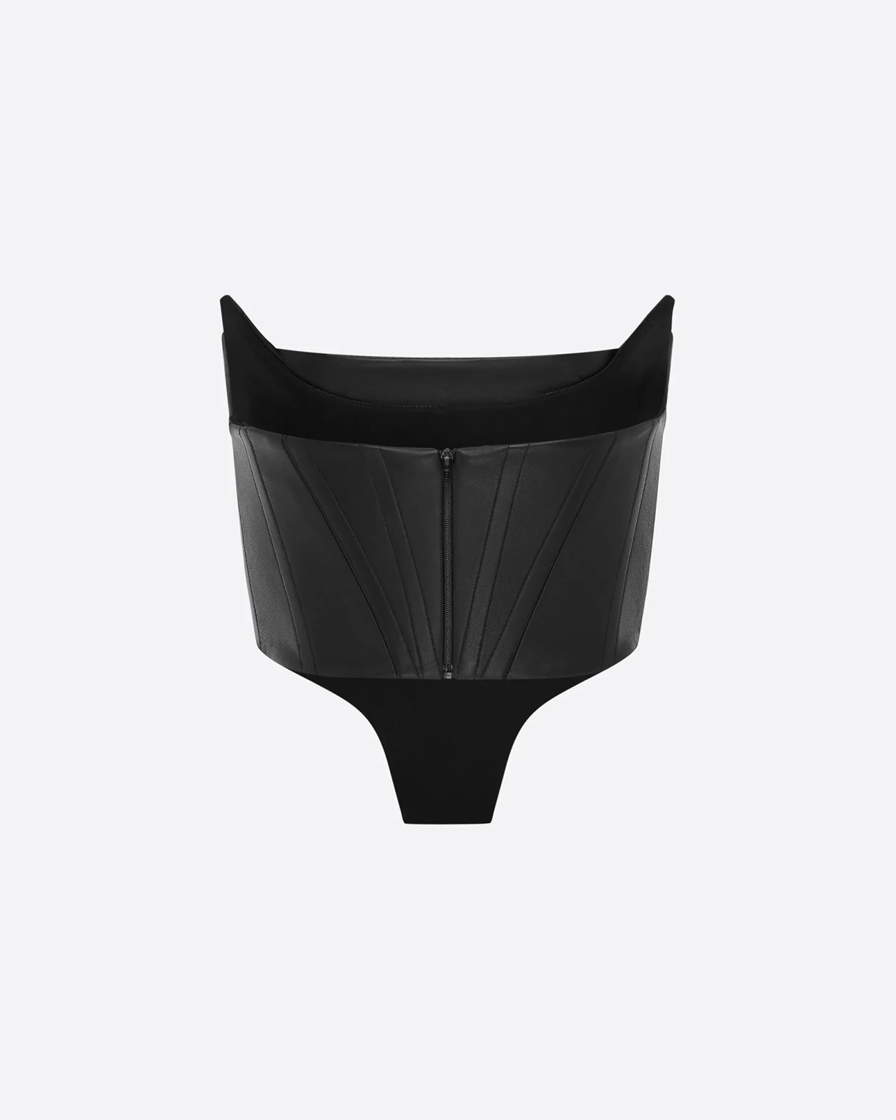 Alex Perry Strapless Corset Top in Leather