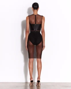 Alex Perry Strapless Corset Top in Leather