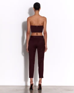 Alex Perry Strapless Corset Top in Wool Suiting
