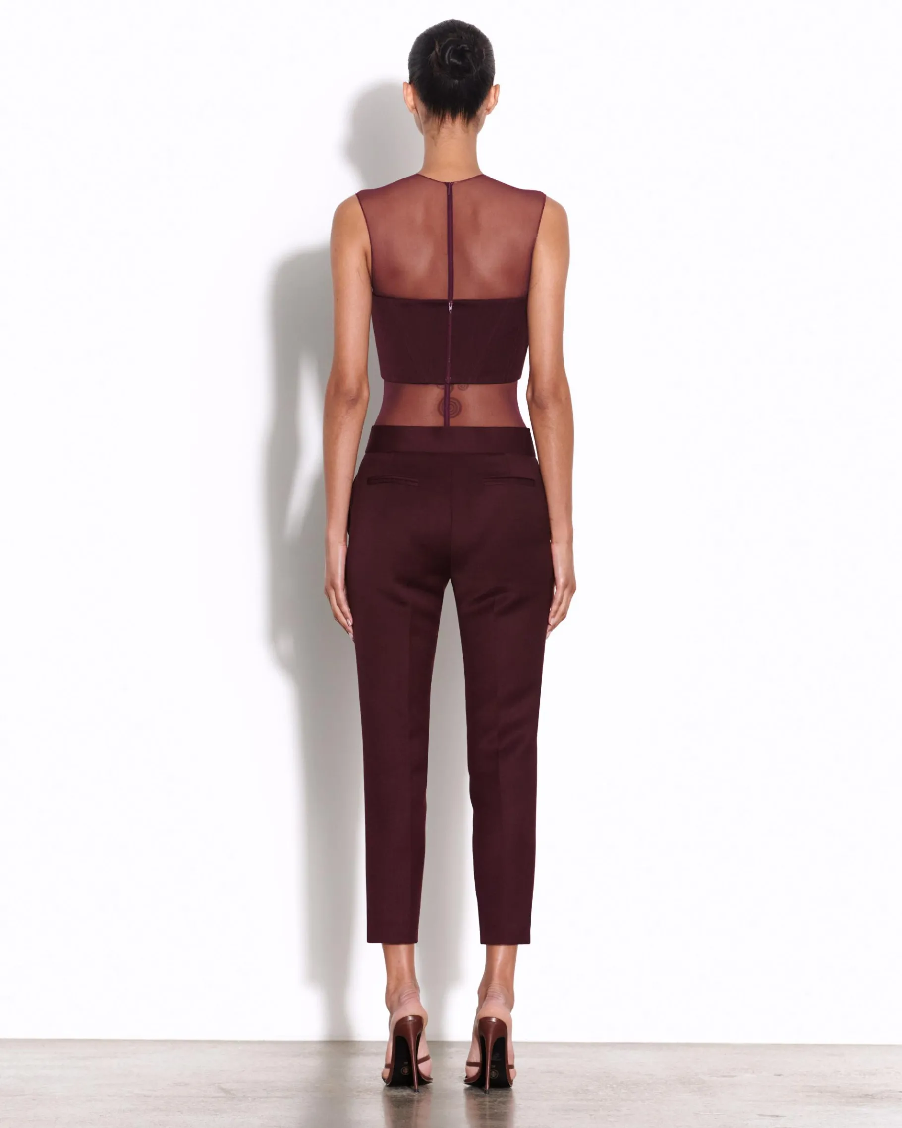 Alex Perry Strapless Corset Top in Wool Suiting