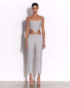Alex Perry Strapless Corset Top in Wool Suiting