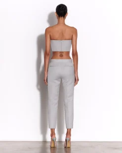 Alex Perry Strapless Corset Top in Wool Suiting