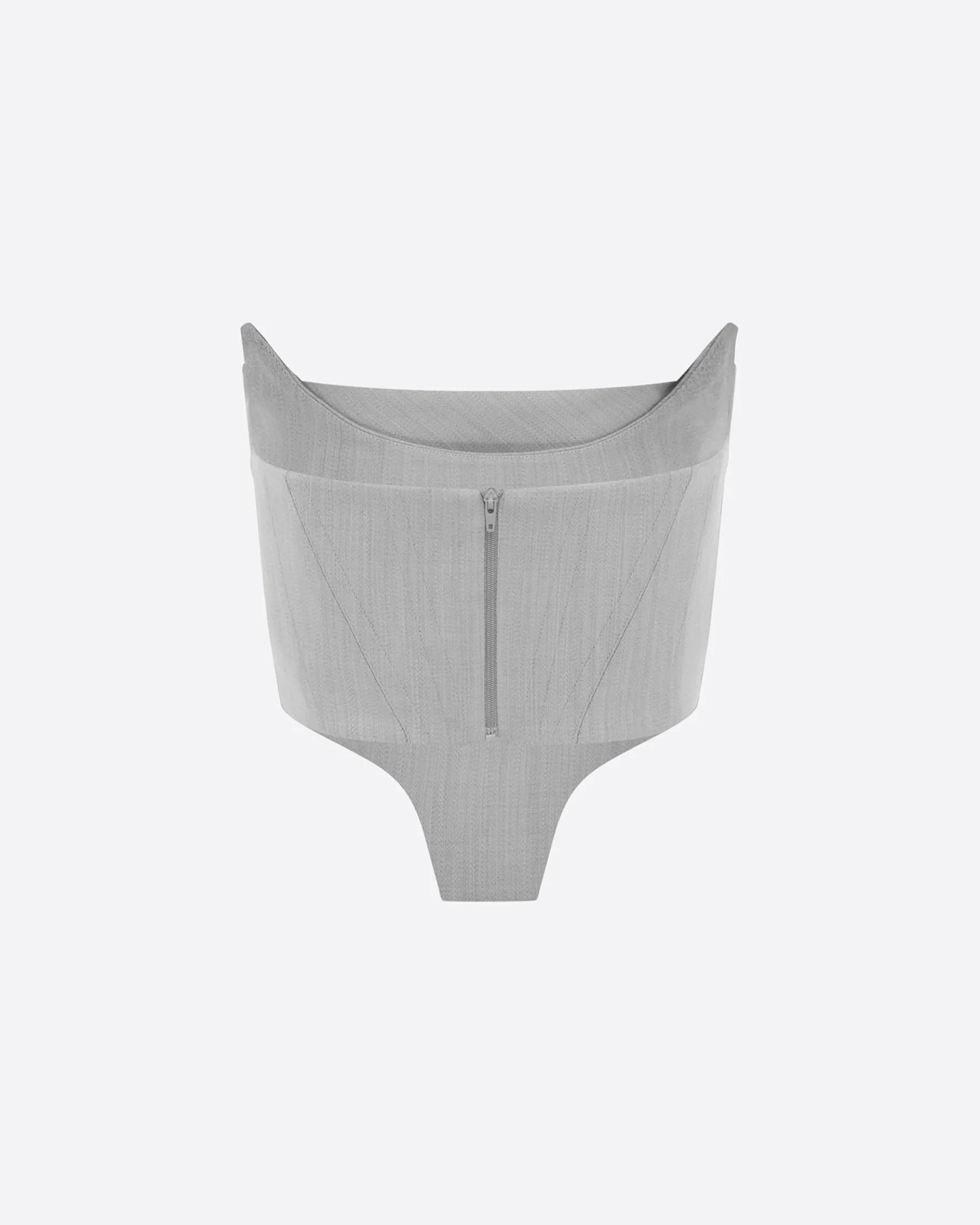 Alex Perry Strapless Corset Top in Wool Suiting