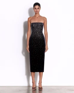 Alex Perry Strapless Dress in Crystal Velvet