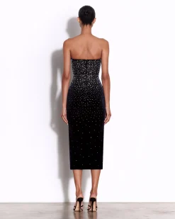 Alex Perry Strapless Dress in Crystal Velvet