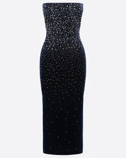 Alex Perry Strapless Dress in Crystal Velvet