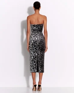Alex Perry Strapless Dress in Printed Velvet