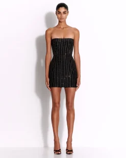 Alex Perry Strapless Mini Dress in Crystal Velvet