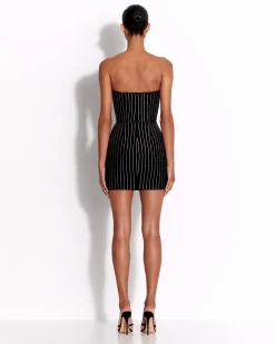 Alex Perry Strapless Mini Dress in Crystal Velvet