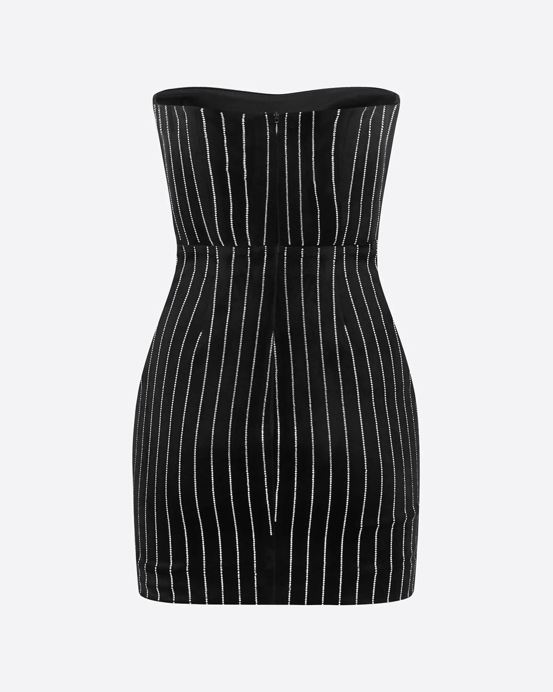 Alex Perry Strapless Mini Dress in Crystal Velvet