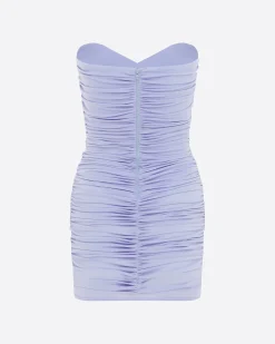 Alex Perry Strapless Sweetheart Ruched Mini Dress in Crepe Jersey