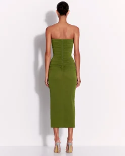 Alex Perry Strapless Sweetheart Ruched Dress in Crepe Jersey