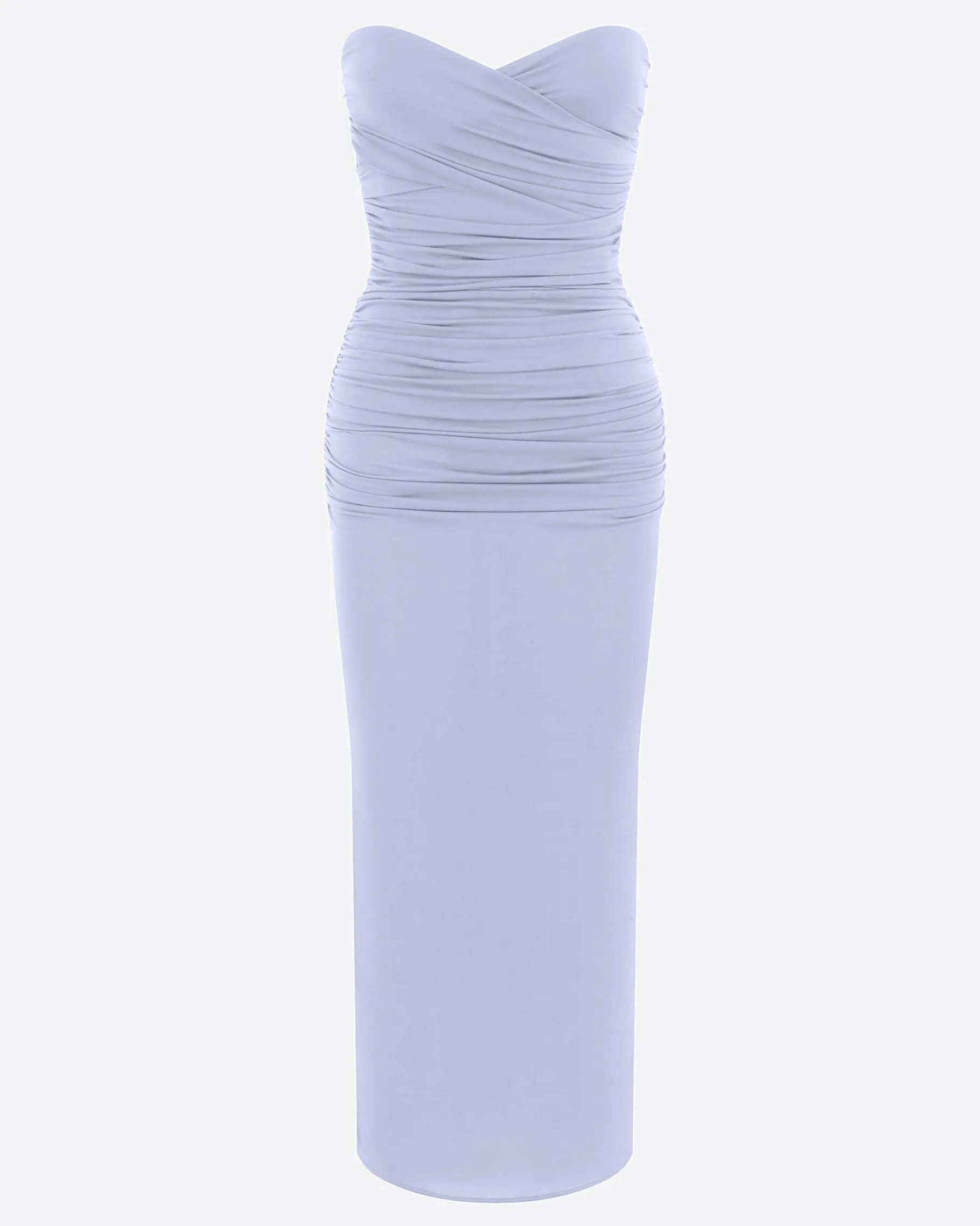 Alex Perry Strapless Sweetheart Ruched Dress in Crepe Jersey