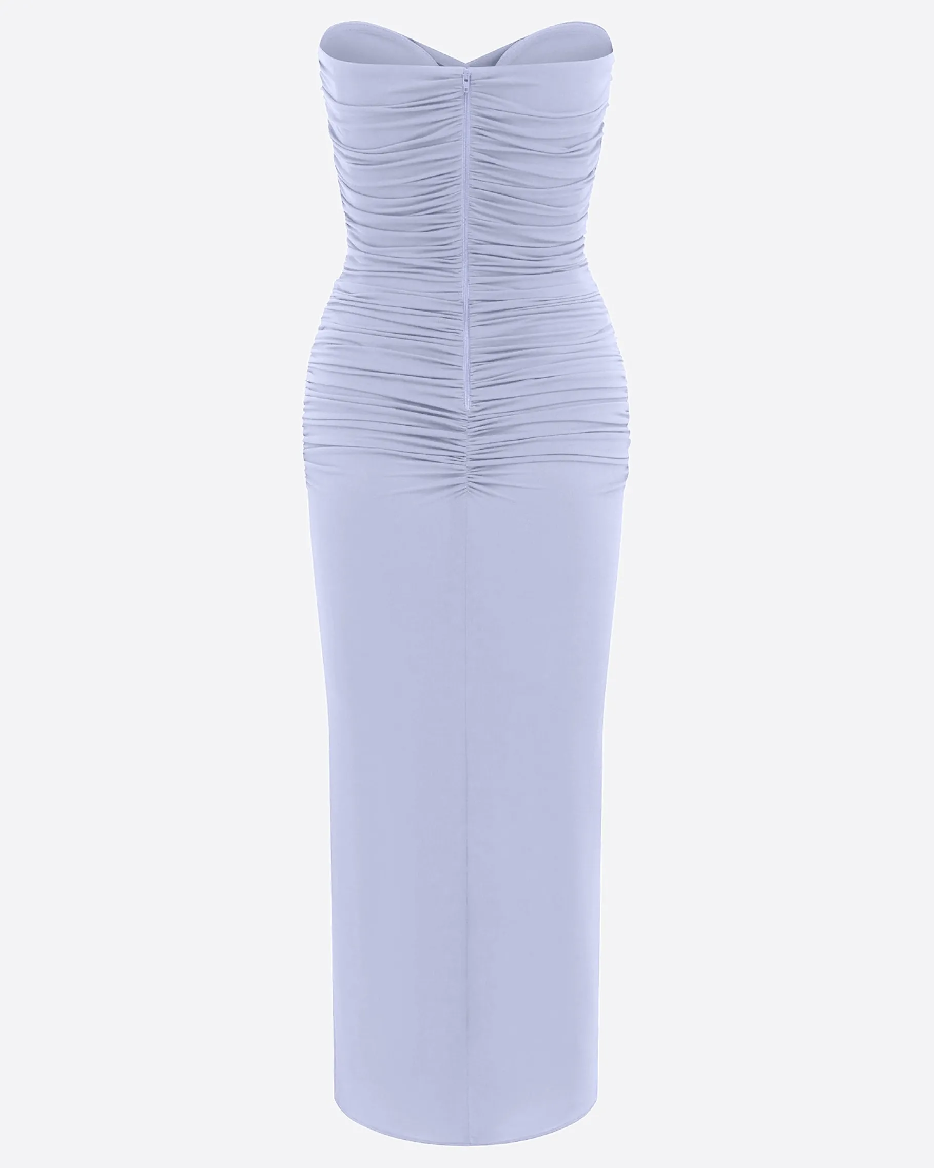 Alex Perry Strapless Sweetheart Ruched Dress in Crepe Jersey