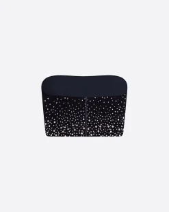 Alex Perry Strapless Top in Crystal Velvet