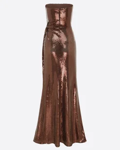 Alex Perry Strapless Twist Gown in Sequin
